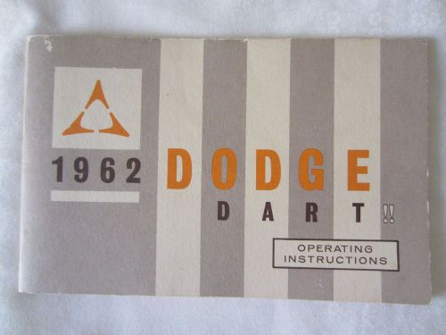 1962 dodge dart operator instruction book~40 pgs~reply card~illustrations~vtg~vg