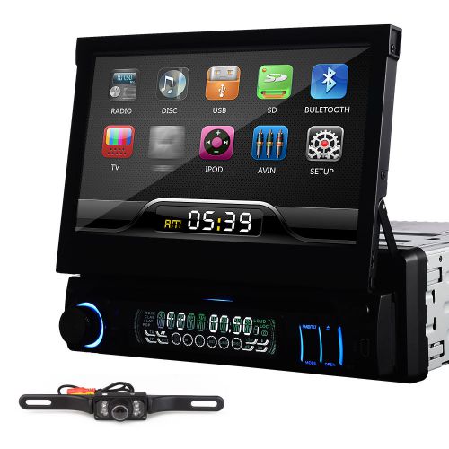 Single 1 din 7" in dash deck car stereo dvd player tv ipod bt radio sd+camera