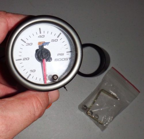Glowshift 2 1/16&#034; 60 psi boost gauge white
