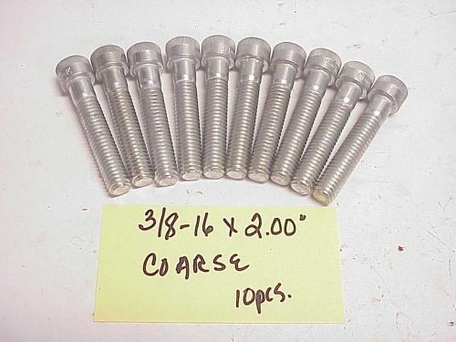 10 new coarse thread allen socket head bolts 3/8-16 x 2" nascar nhra