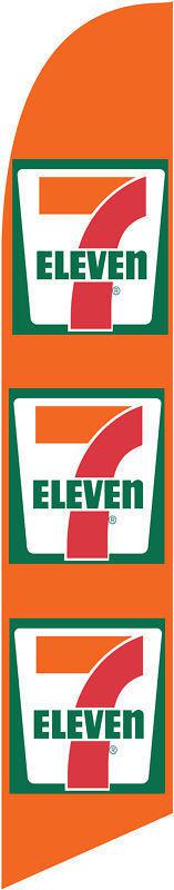7 eleven swooper flag 16 ft tall business banner orange