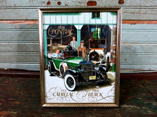 Vintage 1931 cadillac 1908 buick 1926 pontiac car illinois plate picture &amp; frame