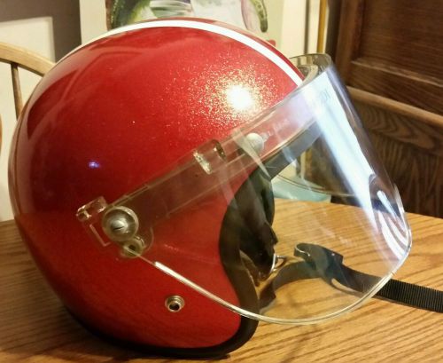 Vintage asc fury 400 red metal flake helmet