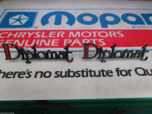 1977 up dodge diplomat fender side name plate moulding "pair" mopar used 4017526