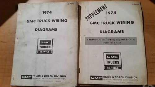 1974 gmc truck wiring diagrams booklet (x-7430) and supplement (x-7430a) lot #2