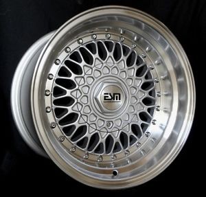 Silver 15x9 15&#034; rs style wheels 5x100 et10 cb57.1 esm 002r scion