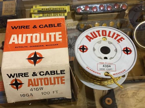 Nos autolite 416w cloth fabric covered 16 ga wire spool lights ford car truck