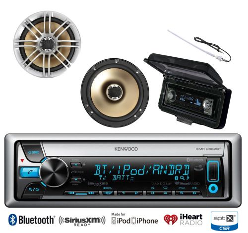 6.5&#034; marine polk speakers, kenwood bluetooth usb cd marine radio, cover, antenna