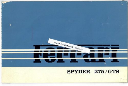 1964 1965 1966 ferrari 275 gts spyder dealer sales brochure booklet 275gts v12