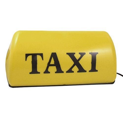 Uxcell yellow light magnetic bottom taxi cab top sign light 12v