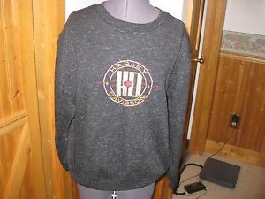 Vtg harley davidson 70s tri blend embroidered logo poly cotton sweatshirt med