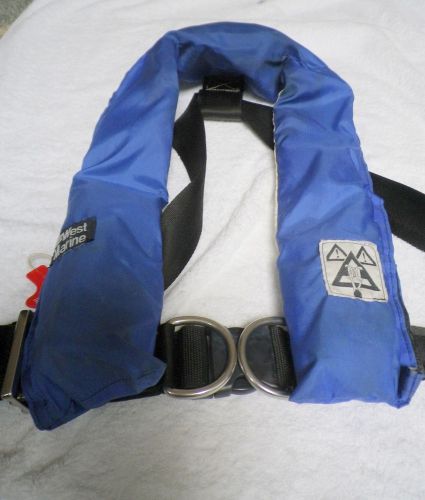 Sospenders west marine adult pfd auto or manual co2 inflate safety vest harness