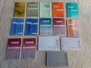 Lot of 15 honda owners manuals 1980s 1990s civic accord prelude pristine