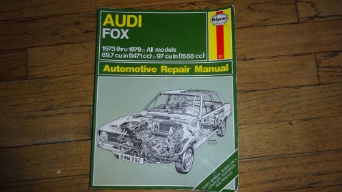 1973-1979 audi fox 89.7 &amp; 97 ci haynes service shop automotive repair manual 207