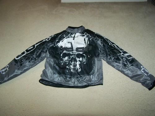 Euc icon decay hooligan jacket motorcycle mens size large l liner skull graphics