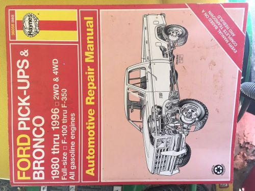 Haynes automotive repair manual ford pick ups &amp; bronco 1980 to 1996