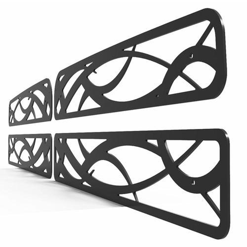 Dodge Ram 94-02 Black Powdercoat Tribal Front Metal Grille Trim Cover Insert, US $89.95, image 2