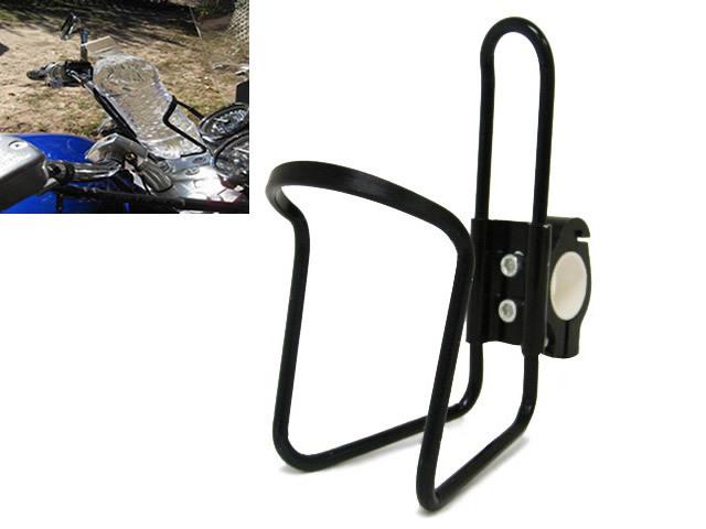 Black motorcycle atv bike bar can cup drink water bottle holder stainless 