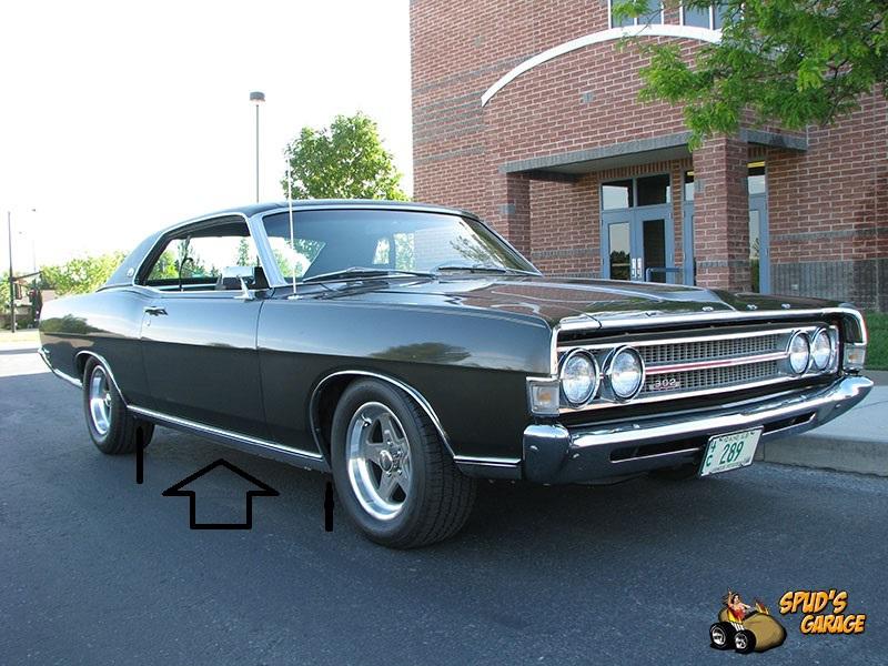 1968 1969 ford torino 500 xl rocker moulding trim formal hardtop 2 door 