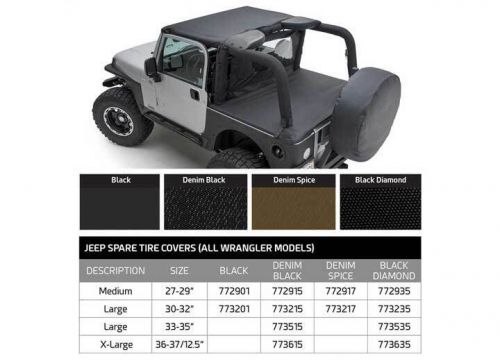 Smittybilt Spare Tire Cover - Small Tire (27In-29In) - Denim Black 772915, US $24.43, image 4