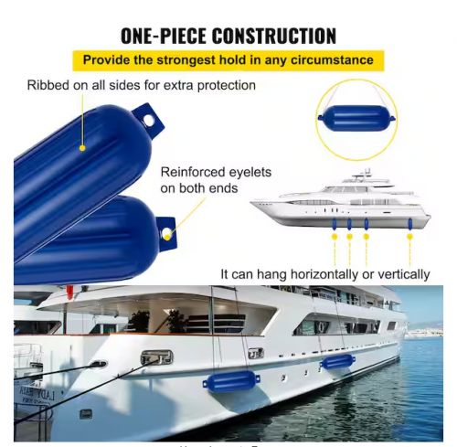 Boat Fenders 8.5 x 27 in. Ribbed Twin Eyes Boat Fenders Pack of 4 Vinyl Inflatab, US $107.99, image 3