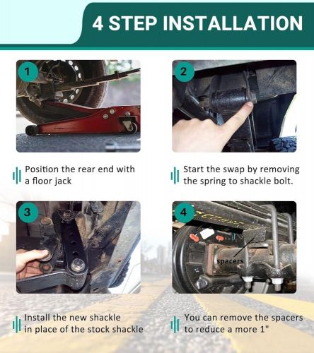 Rear 2"-3" Drop Shackles Lowering Kit for Chevrolet Silverado Sierra 1500 88-18, US $52.11, image 10