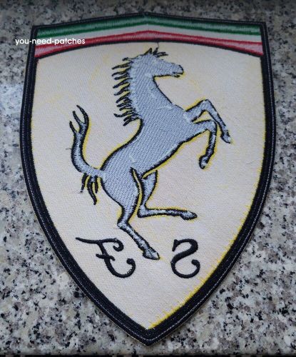 F1 formula ferrari shield patch huge 8" sports car sew on embroidery patch-