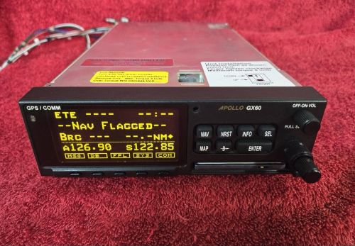 Apollo gx60 gps/comm 430-6050-601 nice clean unit - tagged with faa 8130-3 form