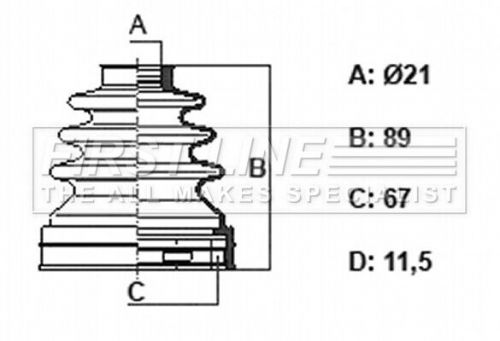 Cv joint boot fits land rover discovery mk4, mk5 3.0d front inner 2009 on c.v.