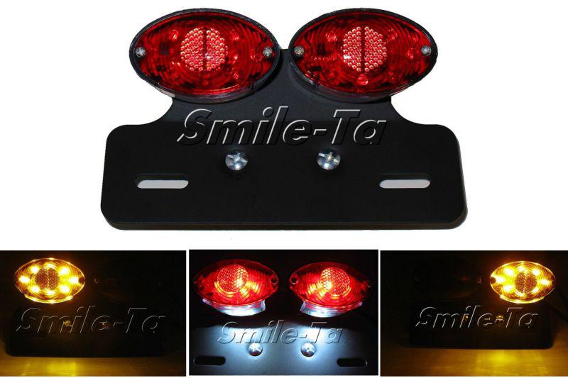 Motorcycle led lamp brake/running/turn/license plate cat eye tail light harley -
