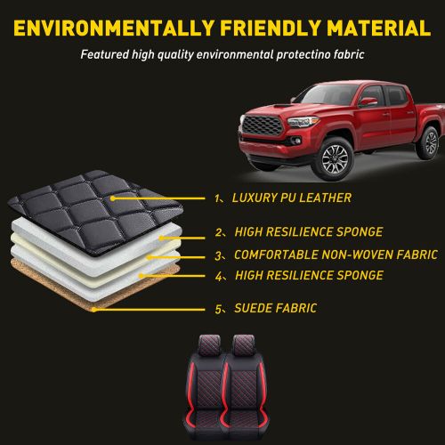 Car Seat Covers Leather Front+Rear PU Set Cushion Fit Toyota 2007-2023 Tacoma, US $99.99, image 4