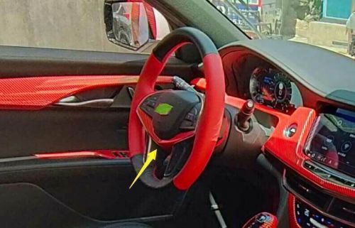 NEW Red Carbon Fiber For Cadillac CT6 CT6-V 2016-2020 Cover Trim Steering Wheel, US $37.03, image 4