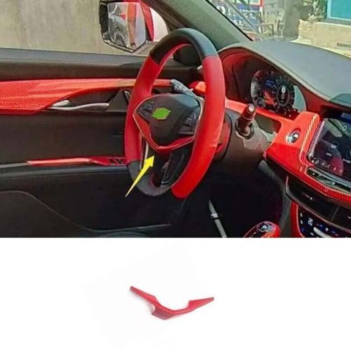 NEW Red Carbon Fiber For Cadillac CT6 CT6-V 2016-2020 Cover Trim Steering Wheel, US $37.03, image 5
