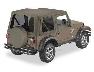 Jeep tj bestop replace-a-top w/ door skins and clear windows 1997 - 2006 khaki