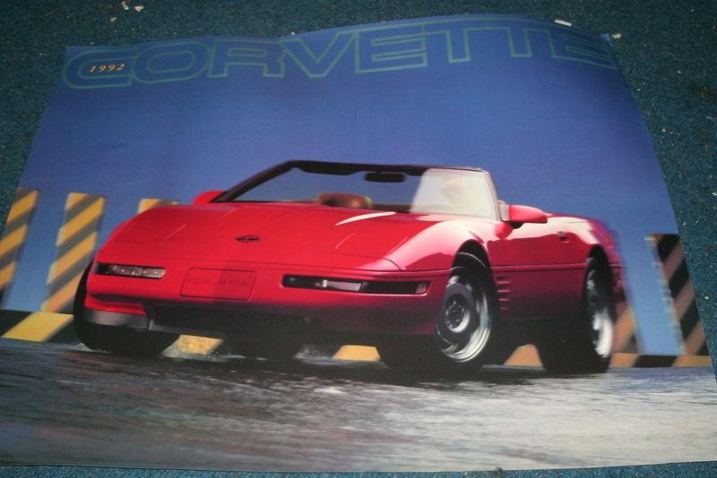 Nos 1992 chevrolet corvette dealership promotional double sided poster original