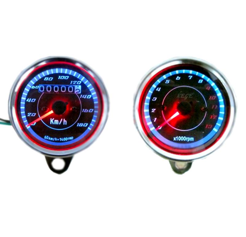 Find Universal LED Dual Odometer Speedometer + Tachometer Gauge for All