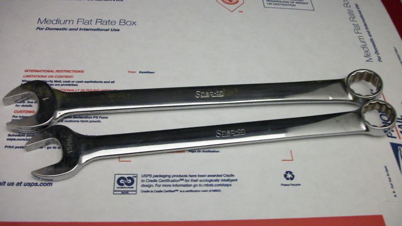  snap on wrench set 15/16 & 1 combination chrome good tools