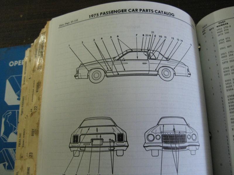 Find 1975 Mopar Chrysler Plymouth Dodge factory parts catalog manual in
