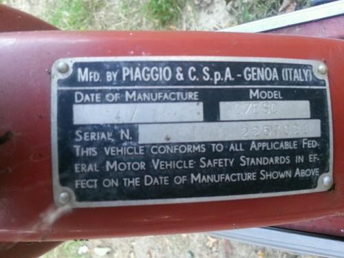 1976 Vespa Piaggio moped, US $10.00, image 7