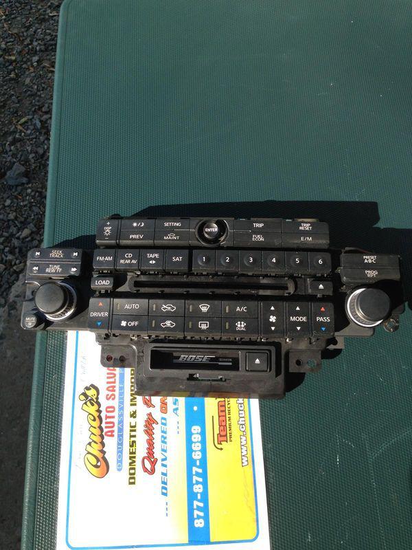  infiniti fx series heat/ac radio controller w/o navigation system; w/bose au