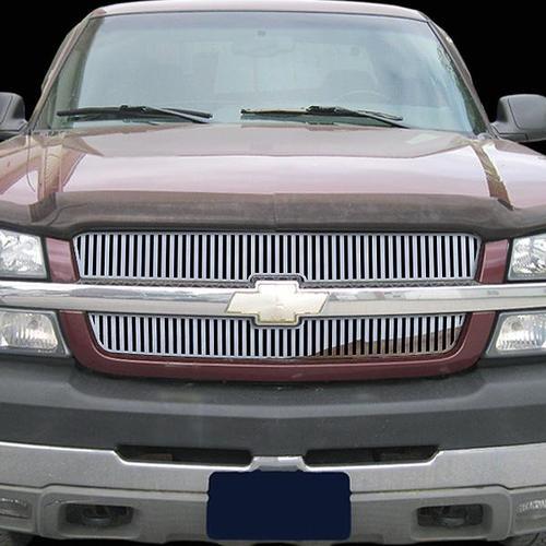 Chevy silverado hd 03-04 vertical billet polished stainless grill insert cover
