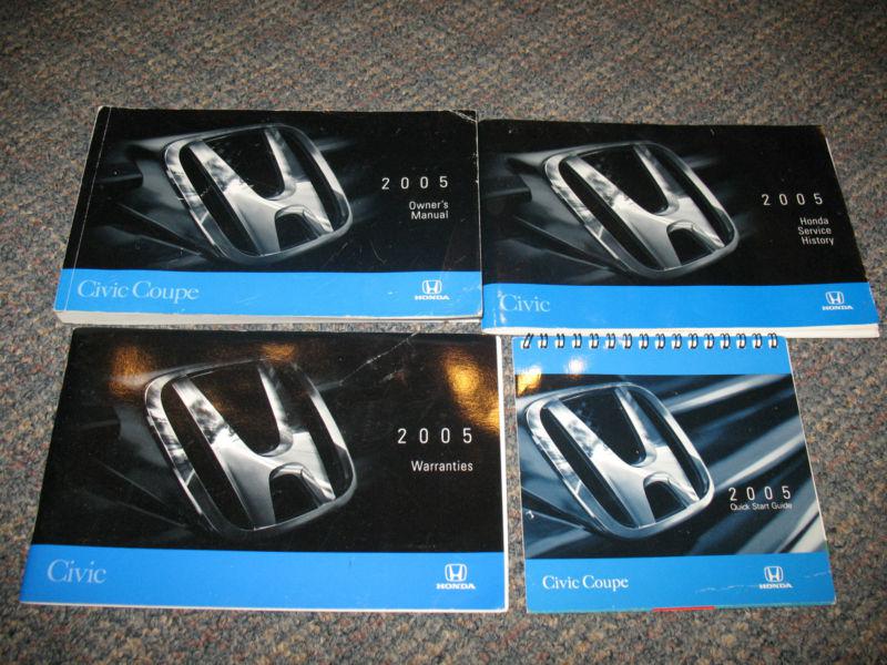 2005 / 05 honda civic coupe owners manual set