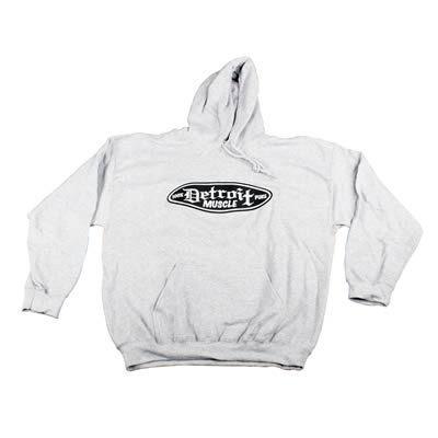 Detroit muscle sweatshirt hooded cotton detroit muscle logo gray men's x-large