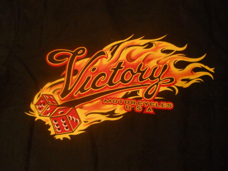 Victory motorcycle flaming dice camp shirt