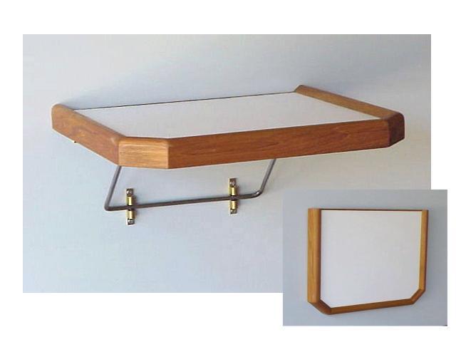 Wall mount table, teak trim, rv, boat,marine