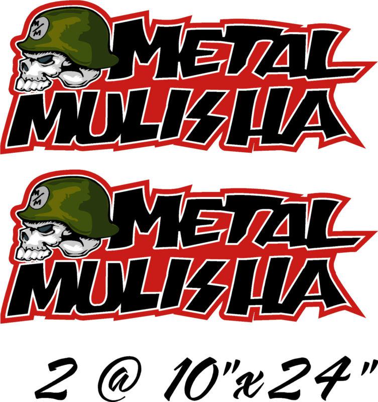 Metal mulisha skull decals stickers - metal mulisha logo 2pc 10x24 inch
