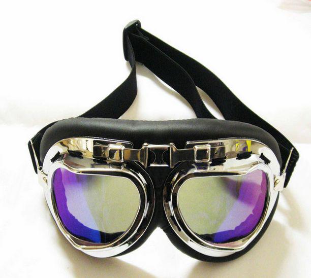 Motorcycle aviator pilot cruiser atv gogglees eyewear clear lens scooter sports