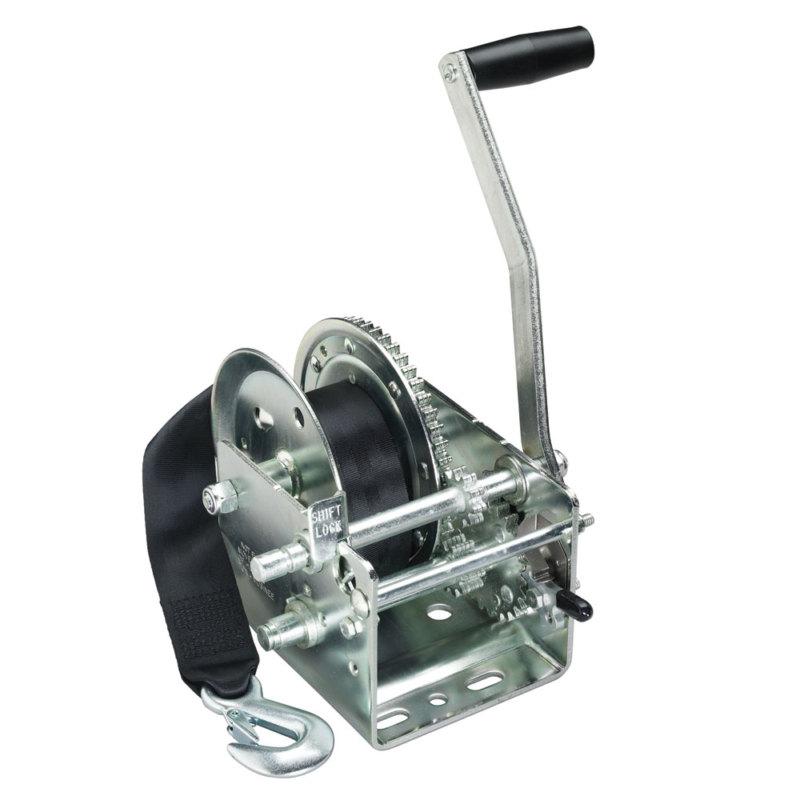 Fulton 2000# trailer winch w/ strap 2-speed hp series