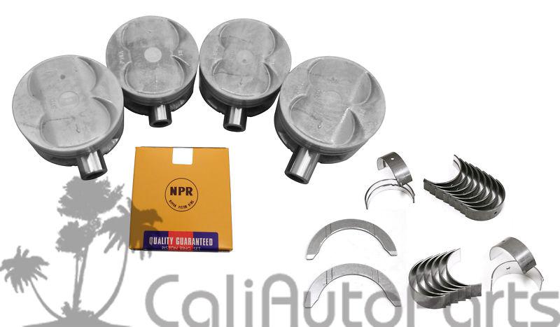 93-96 honda prelude 2.2 h22a1 dohc engine pistons & rings main rod bearings set