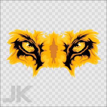 Decal sticker tiger yellow eyes angry attack predator jungle wild cat 0500 ka276